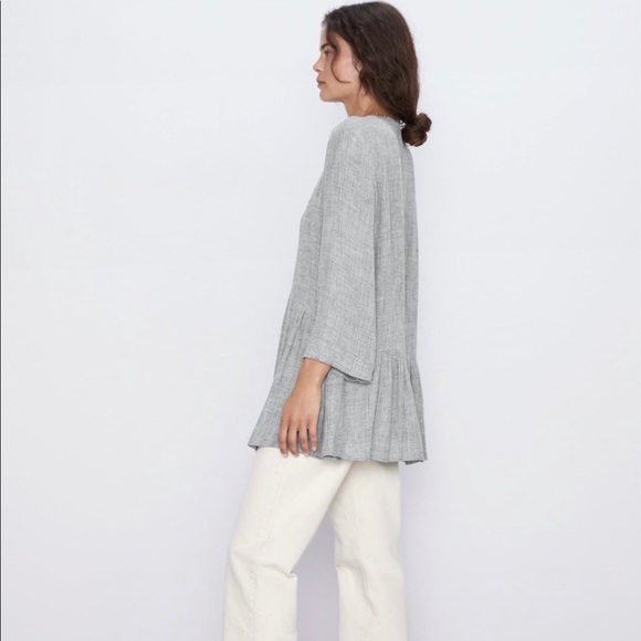 Zara Dropwaist Button Up Blouse - Picture 3 of 7